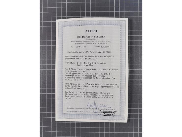 1872/74, Sammlung mit 30 Paketbegleitbriefen/Karten und drei Paketkarten sowie einer Vorderseite mit Mi.-Nr. 21a und L1 “HOLZ