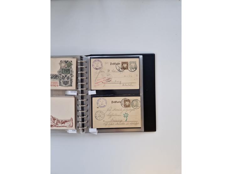 PRIVATGANZSACHEN: 1895/1912 (ca.), überwiegend reichhaltige ungebrauchte/gestempelte Sammlung von Privatpostkarten und Lithos