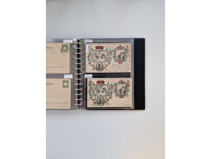 PRIVATGANZSACHEN: 1895/1912 (ca.), überwiegend reichhaltige ungebrauchte/gestempelte Sammlung von Privatpostkarten und Lithos