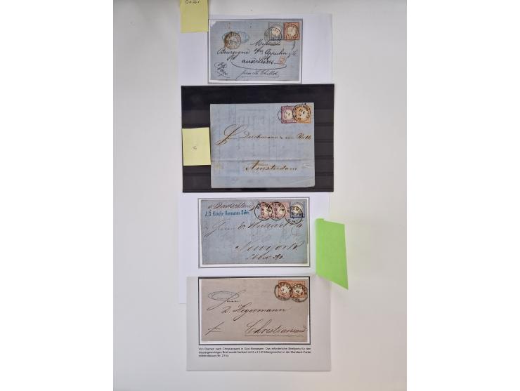 1872/74, umfangreiche Sammlung “Auslandsbriefe” mit ca. 70 Briefen und Karten mit besseren Frankaturen, R-Briefen, Grenzrayon