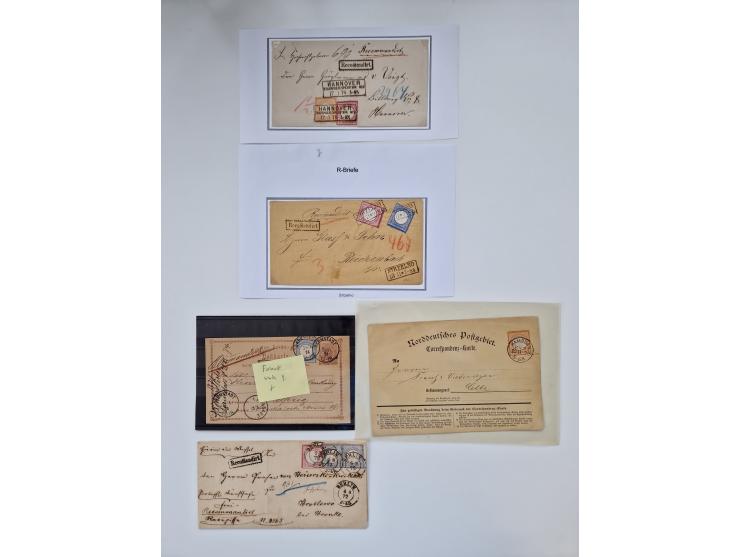 1872/74, umfangreiche Sammlung mit &nbsp;über 100 Briefen und Karten mit besseren Einzel- und Mehrfachfrankaturen, R- und Wer
