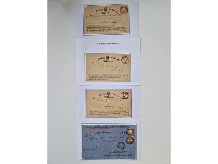 1872/74, umfangreiche Sammlung mit &nbsp;über 100 Briefen und Karten mit besseren Einzel- und Mehrfachfrankaturen, R- und Wer