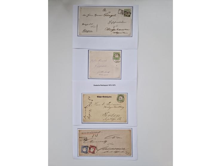 1872/74, umfangreiche Sammlung mit &nbsp;über 100 Briefen und Karten mit besseren Einzel- und Mehrfachfrankaturen, R- und Wer