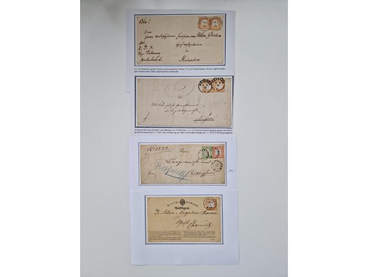 1872/74, umfangreiche Sammlung mit &nbsp;über 100 Briefen und Karten mit besseren Einzel- und Mehrfachfrankaturen, R- und Wer