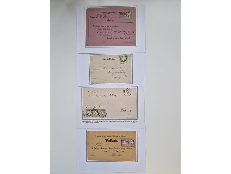 1872/74, umfangreiche Sammlung mit &nbsp;über 100 Briefen und Karten mit besseren Einzel- und Mehrfachfrankaturen, R- und Wer