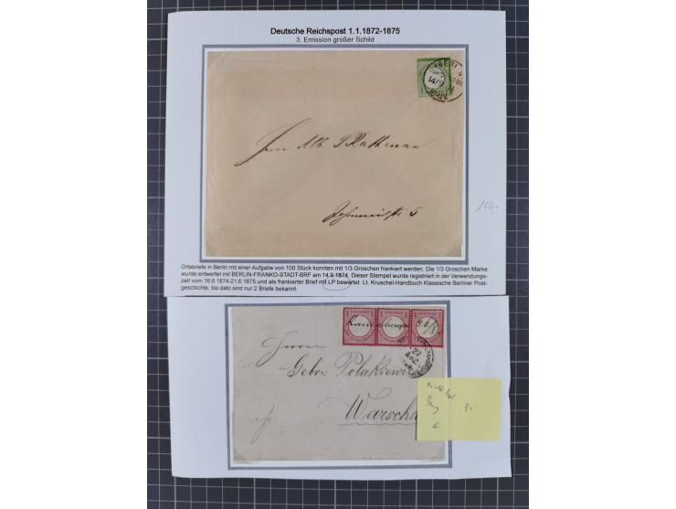 1872/74, 20 Briefe, Karten und Ganzsachen mit Hufeisenstempeln und weiteren Stempel-Besonderheiten. Dabei u.a. Brief mit badi
