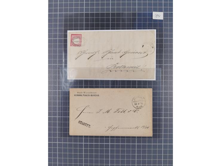 1872/74, 20 Briefe, Karten und Ganzsachen mit Hufeisenstempeln und weiteren Stempel-Besonderheiten. Dabei u.a. Brief mit badi