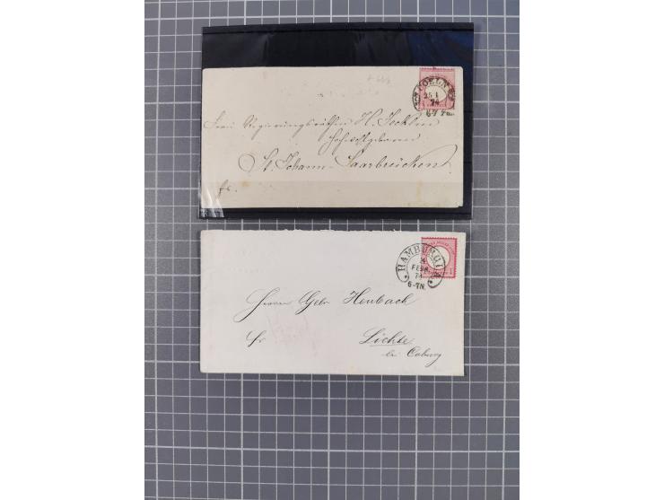 1872/74, 20 Briefe, Karten und Ganzsachen mit Hufeisenstempeln und weiteren Stempel-Besonderheiten. Dabei u.a. Brief mit badi