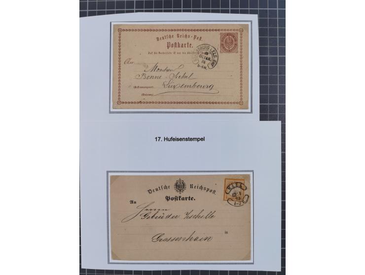 1872/74, 20 Briefe, Karten und Ganzsachen mit Hufeisenstempeln und weiteren Stempel-Besonderheiten. Dabei u.a. Brief mit badi