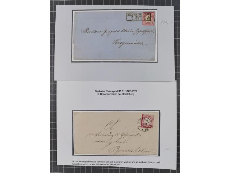 1872/74, 20 Briefe, Karten und Ganzsachen mit Hufeisenstempeln und weiteren Stempel-Besonderheiten. Dabei u.a. Brief mit badi