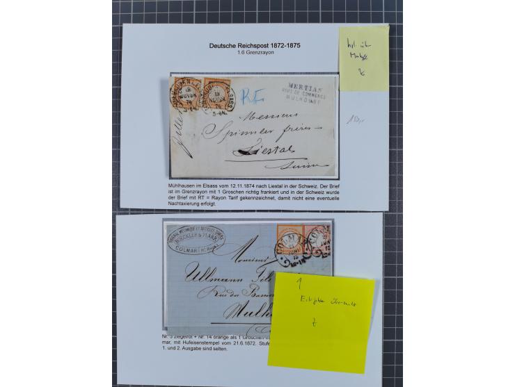 1872/74, 20 Briefe, Karten und Ganzsachen mit Hufeisenstempeln und weiteren Stempel-Besonderheiten. Dabei u.a. Brief mit badi