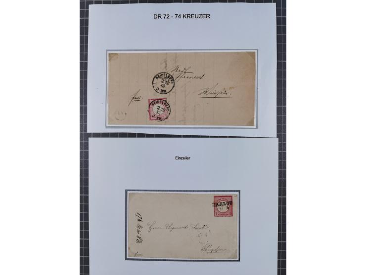 1872/74, 20 Briefe, Karten und Ganzsachen mit Hufeisenstempeln und weiteren Stempel-Besonderheiten. Dabei u.a. Brief mit badi