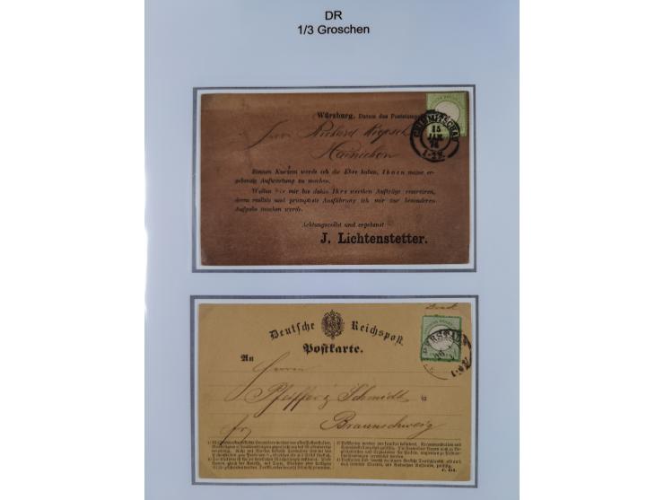 1872/74, Sammlung mit fast 90 Einzel- und Mehrfachfrankaturen der Wertstufen ⅓ Gr., 1 Gr., 2 Gr., 1 Kr. und 3 Kr. mit praktis