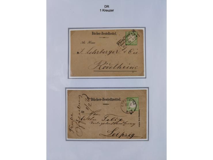 1872/74, Sammlung mit fast 90 Einzel- und Mehrfachfrankaturen der Wertstufen ⅓ Gr., 1 Gr., 2 Gr., 1 Kr. und 3 Kr. mit praktis