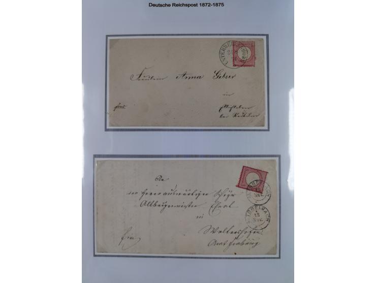 1872/74, Sammlung mit fast 90 Einzel- und Mehrfachfrankaturen der Wertstufen ⅓ Gr., 1 Gr., 2 Gr., 1 Kr. und 3 Kr. mit praktis