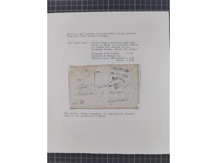 1797/1871, 20 letters, all passing the British Post Offices in Lisbon, with different and interesting markings and cancels, a