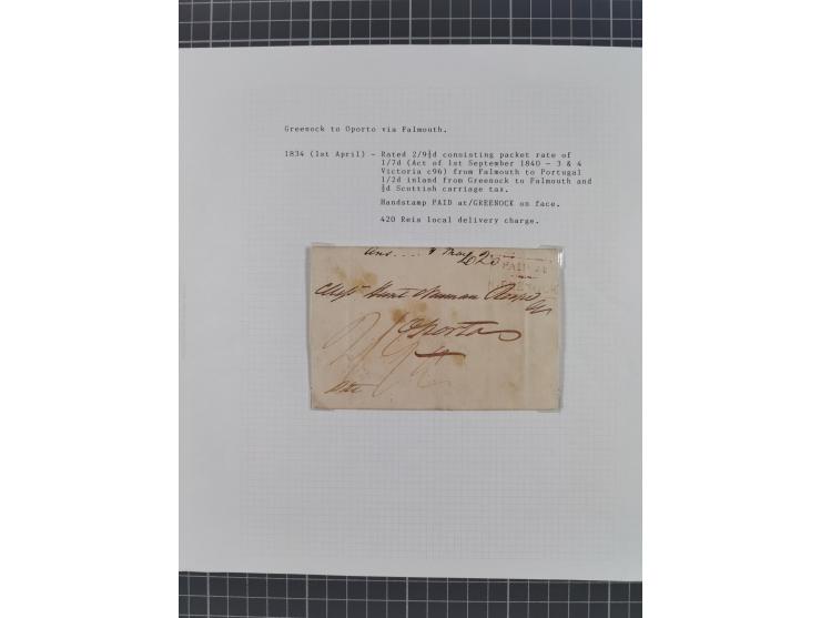 1797/1871, 20 letters, all passing the British Post Offices in Lisbon, with different and interesting markings and cancels, a