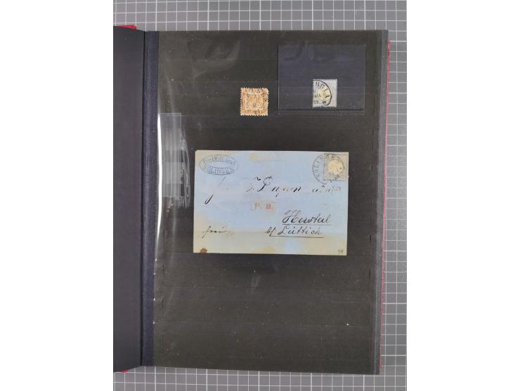 BERLIN-WESEL, kleine gestempelte Sammlung mit ca. 200 Werten, dabei u.a. Mi.-Nr. 1 im waagerechten Paar “WESEL” sowie "STRASS