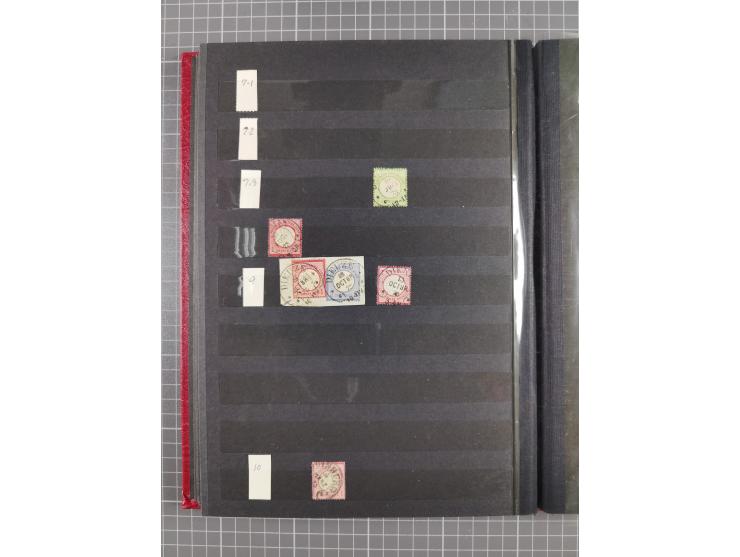 BERLIN-WESEL, kleine gestempelte Sammlung mit ca. 200 Werten, dabei u.a. Mi.-Nr. 1 im waagerechten Paar “WESEL” sowie "STRASS