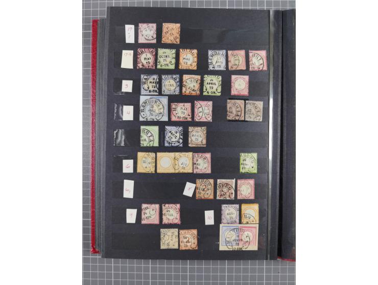 BERLIN-WESEL, kleine gestempelte Sammlung mit ca. 200 Werten, dabei u.a. Mi.-Nr. 1 im waagerechten Paar “WESEL” sowie "STRASS