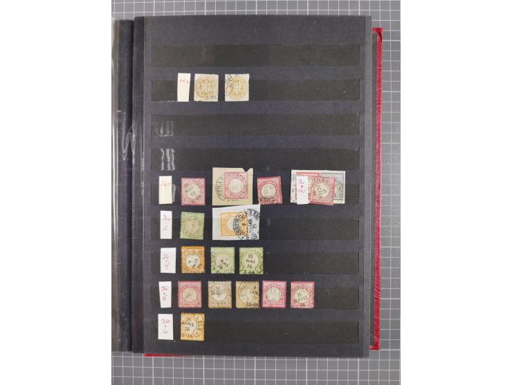 BERLIN-WESEL, kleine gestempelte Sammlung mit ca. 200 Werten, dabei u.a. Mi.-Nr. 1 im waagerechten Paar “WESEL” sowie "STRASS