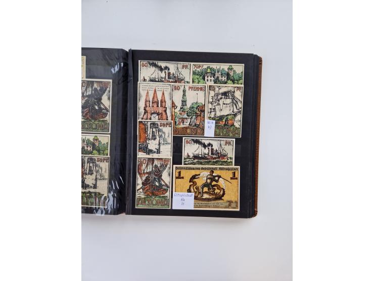 Notgeld-Serienscheine, saubere Sammlung in 16 meist dicken Steckalben, sauber nach Orten und Serien sortiert, überschlägig et