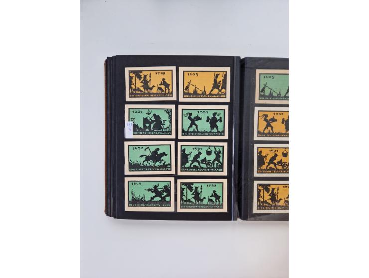 Notgeld-Serienscheine, saubere Sammlung in 16 meist dicken Steckalben, sauber nach Orten und Serien sortiert, überschlägig et