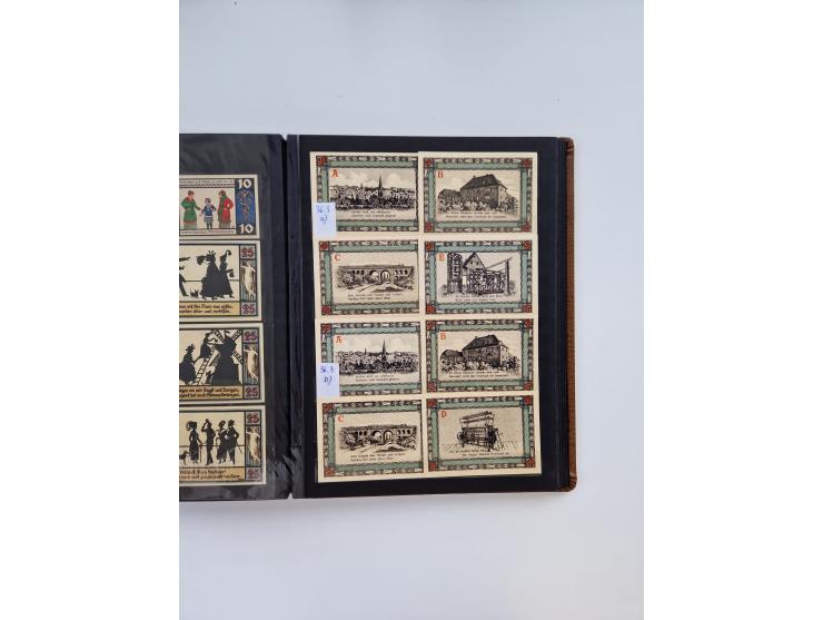 Notgeld-Serienscheine, saubere Sammlung in 16 meist dicken Steckalben, sauber nach Orten und Serien sortiert, überschlägig et