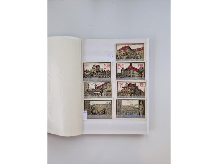 Notgeld-Serienscheine, saubere Sammlung in 16 meist dicken Steckalben, sauber nach Orten und Serien sortiert, überschlägig et