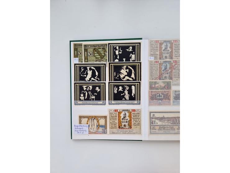 Notgeld-Serienscheine, saubere Sammlung in 16 meist dicken Steckalben, sauber nach Orten und Serien sortiert, überschlägig et