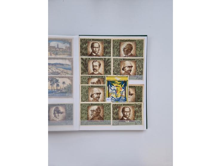 Notgeld-Serienscheine, saubere Sammlung in 16 meist dicken Steckalben, sauber nach Orten und Serien sortiert, überschlägig et
