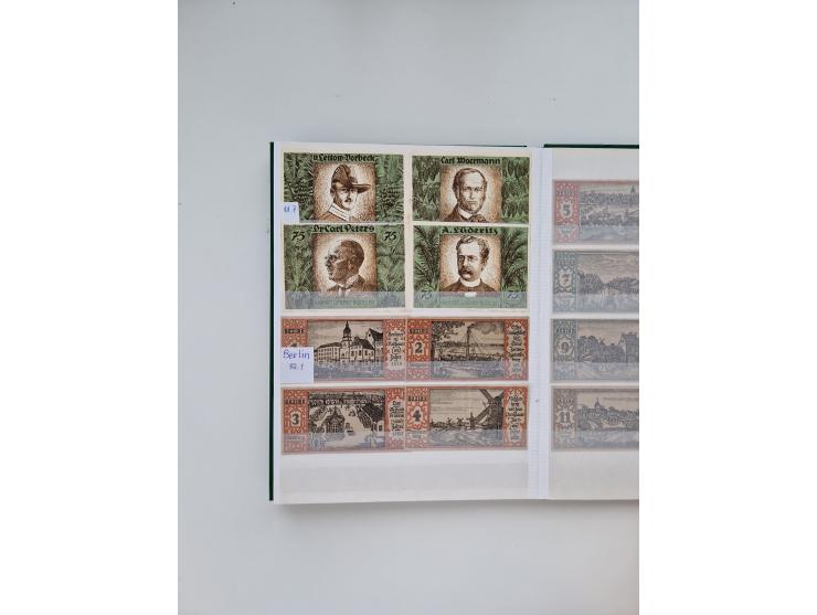 Notgeld-Serienscheine, saubere Sammlung in 16 meist dicken Steckalben, sauber nach Orten und Serien sortiert, überschlägig et
