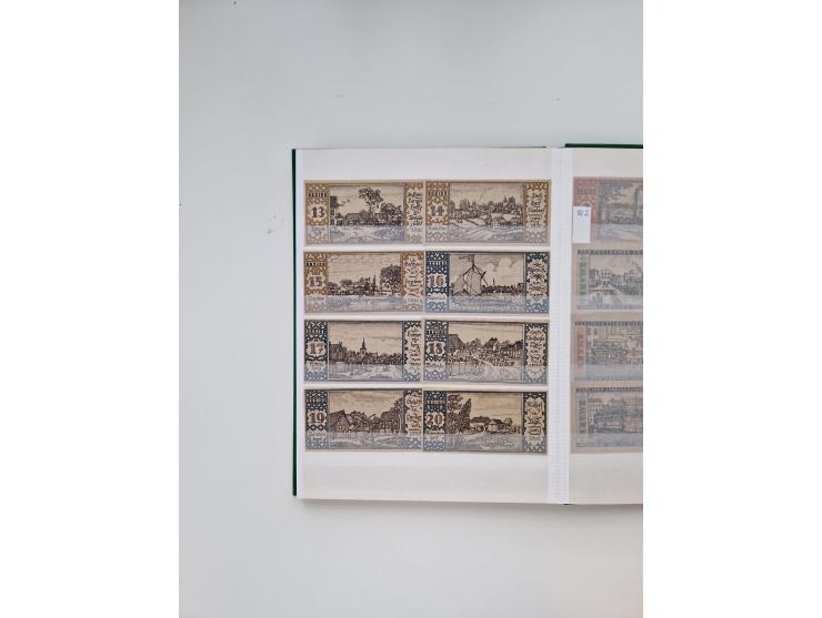 Notgeld-Serienscheine, saubere Sammlung in 16 meist dicken Steckalben, sauber nach Orten und Serien sortiert, überschlägig et