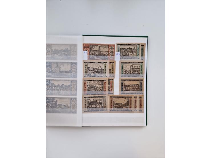 Notgeld-Serienscheine, saubere Sammlung in 16 meist dicken Steckalben, sauber nach Orten und Serien sortiert, überschlägig et