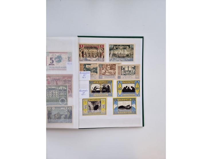 Notgeld-Serienscheine, saubere Sammlung in 16 meist dicken Steckalben, sauber nach Orten und Serien sortiert, überschlägig et