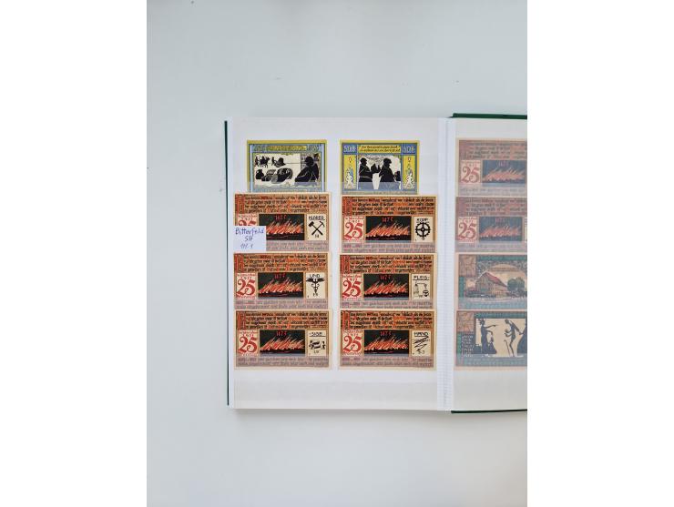 Notgeld-Serienscheine, saubere Sammlung in 16 meist dicken Steckalben, sauber nach Orten und Serien sortiert, überschlägig et