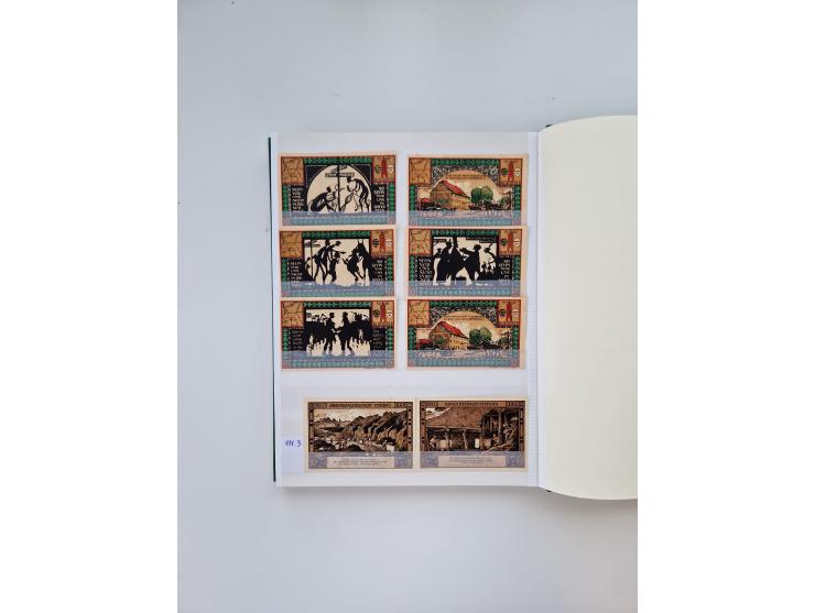 Notgeld-Serienscheine, saubere Sammlung in 16 meist dicken Steckalben, sauber nach Orten und Serien sortiert, überschlägig et