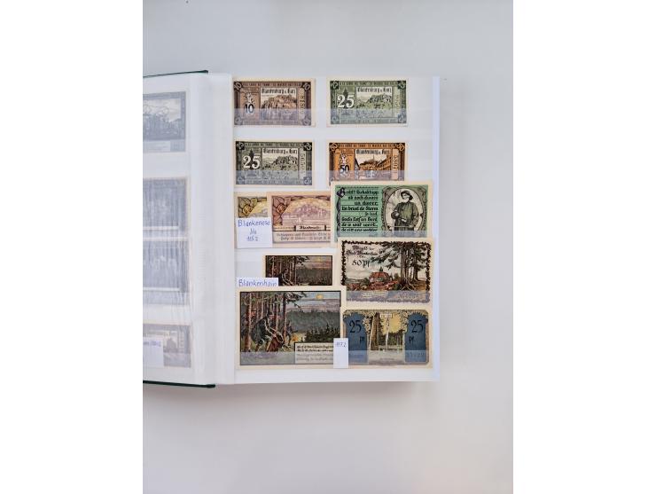 Notgeld-Serienscheine, saubere Sammlung in 16 meist dicken Steckalben, sauber nach Orten und Serien sortiert, überschlägig et