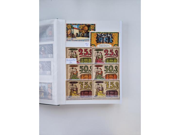 Notgeld-Serienscheine, saubere Sammlung in 16 meist dicken Steckalben, sauber nach Orten und Serien sortiert, überschlägig et