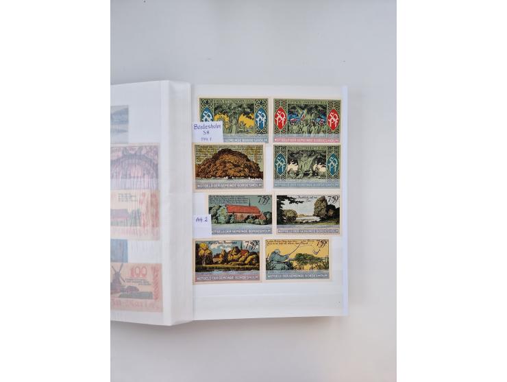 Notgeld-Serienscheine, saubere Sammlung in 16 meist dicken Steckalben, sauber nach Orten und Serien sortiert, überschlägig et