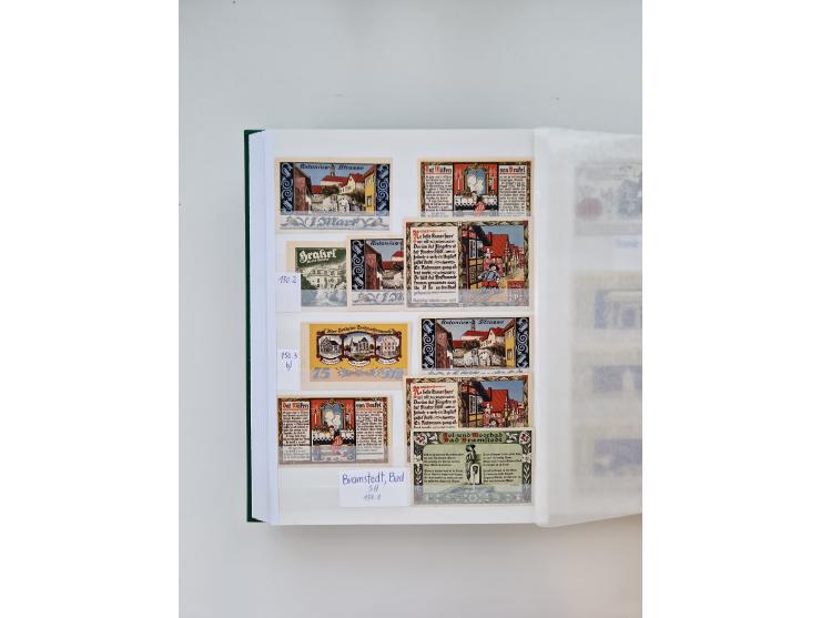 Notgeld-Serienscheine, saubere Sammlung in 16 meist dicken Steckalben, sauber nach Orten und Serien sortiert, überschlägig et