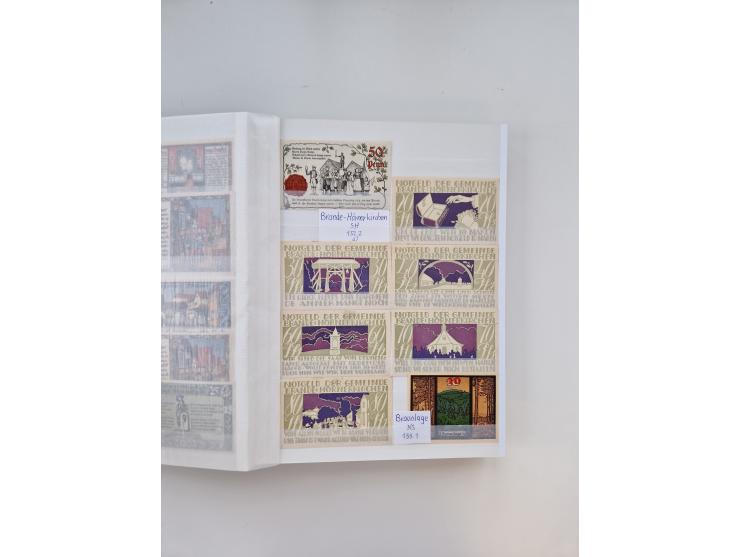 Notgeld-Serienscheine, saubere Sammlung in 16 meist dicken Steckalben, sauber nach Orten und Serien sortiert, überschlägig et