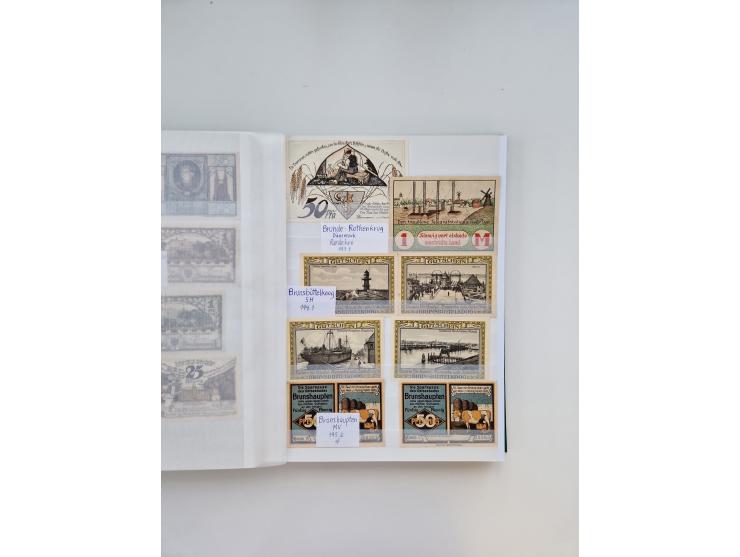 Notgeld-Serienscheine, saubere Sammlung in 16 meist dicken Steckalben, sauber nach Orten und Serien sortiert, überschlägig et