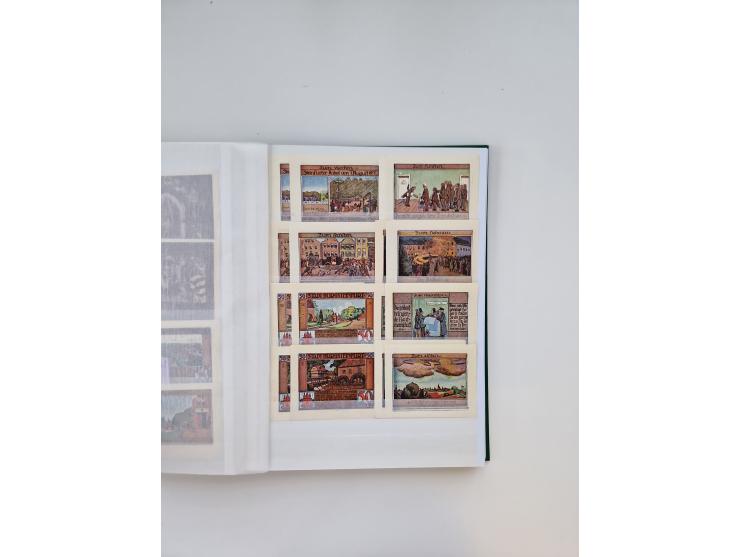 Notgeld-Serienscheine, saubere Sammlung in 16 meist dicken Steckalben, sauber nach Orten und Serien sortiert, überschlägig et