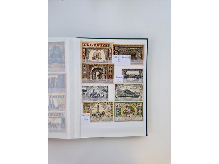 Notgeld-Serienscheine, saubere Sammlung in 16 meist dicken Steckalben, sauber nach Orten und Serien sortiert, überschlägig et