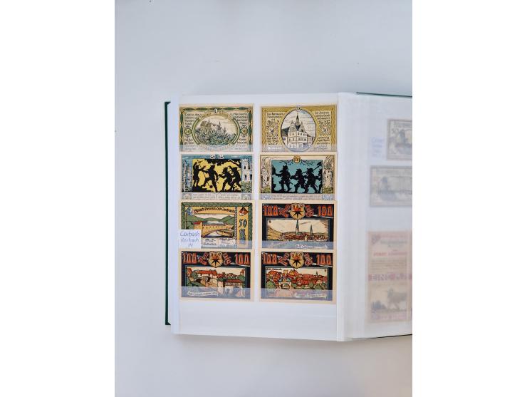 Notgeld-Serienscheine, saubere Sammlung in 16 meist dicken Steckalben, sauber nach Orten und Serien sortiert, überschlägig et