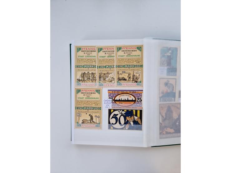 Notgeld-Serienscheine, saubere Sammlung in 16 meist dicken Steckalben, sauber nach Orten und Serien sortiert, überschlägig et