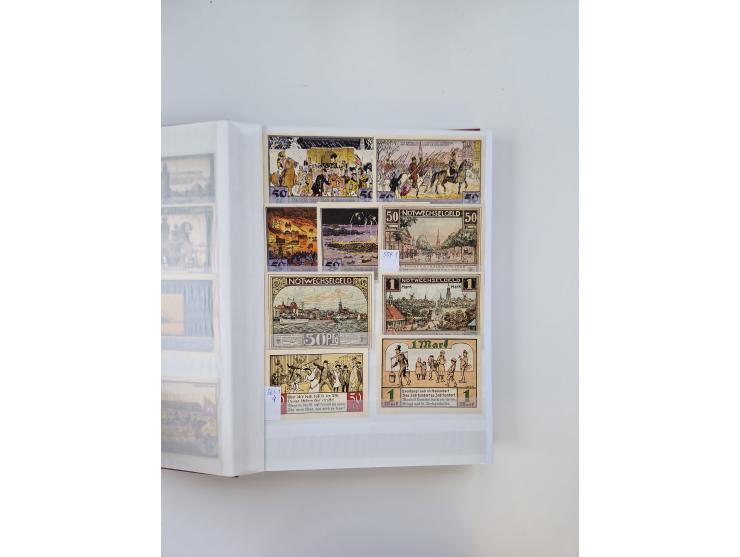 Notgeld-Serienscheine, saubere Sammlung in 16 meist dicken Steckalben, sauber nach Orten und Serien sortiert, überschlägig et