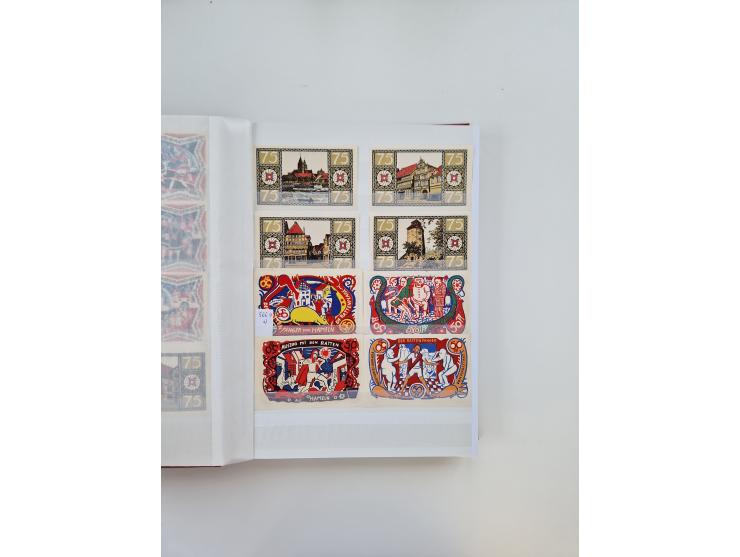 Notgeld-Serienscheine, saubere Sammlung in 16 meist dicken Steckalben, sauber nach Orten und Serien sortiert, überschlägig et