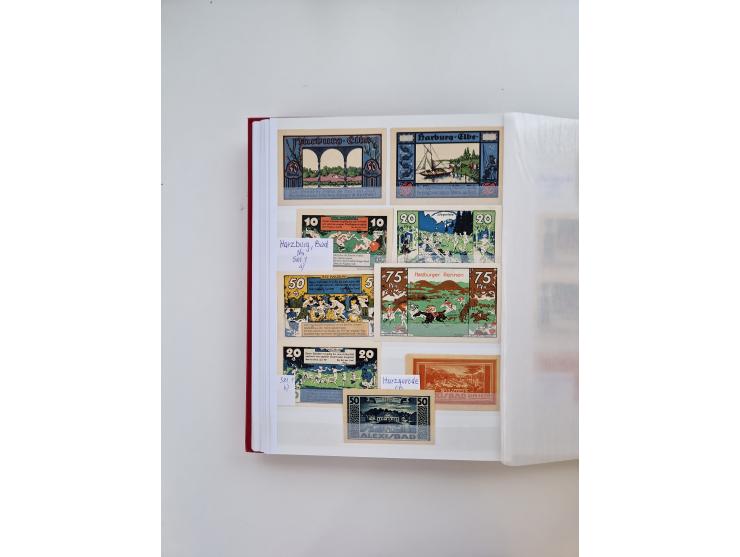 Notgeld-Serienscheine, saubere Sammlung in 16 meist dicken Steckalben, sauber nach Orten und Serien sortiert, überschlägig et